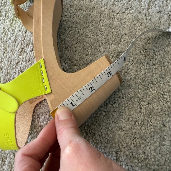 NEW SWEDISH HASBEENS KRINGLAN NEON Yellow Leather Platform Clog Sandals Women 9 - Picture 11 of 13